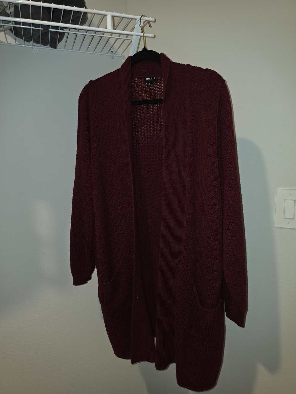 torrid Deep Wine Open-Front Cardigan